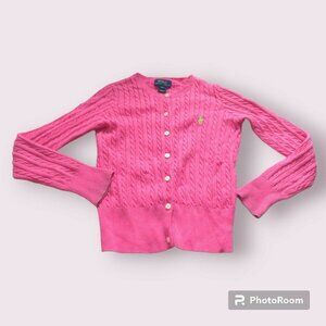 Ralph Lauren Polo Hot Pink Cable knit Cardi